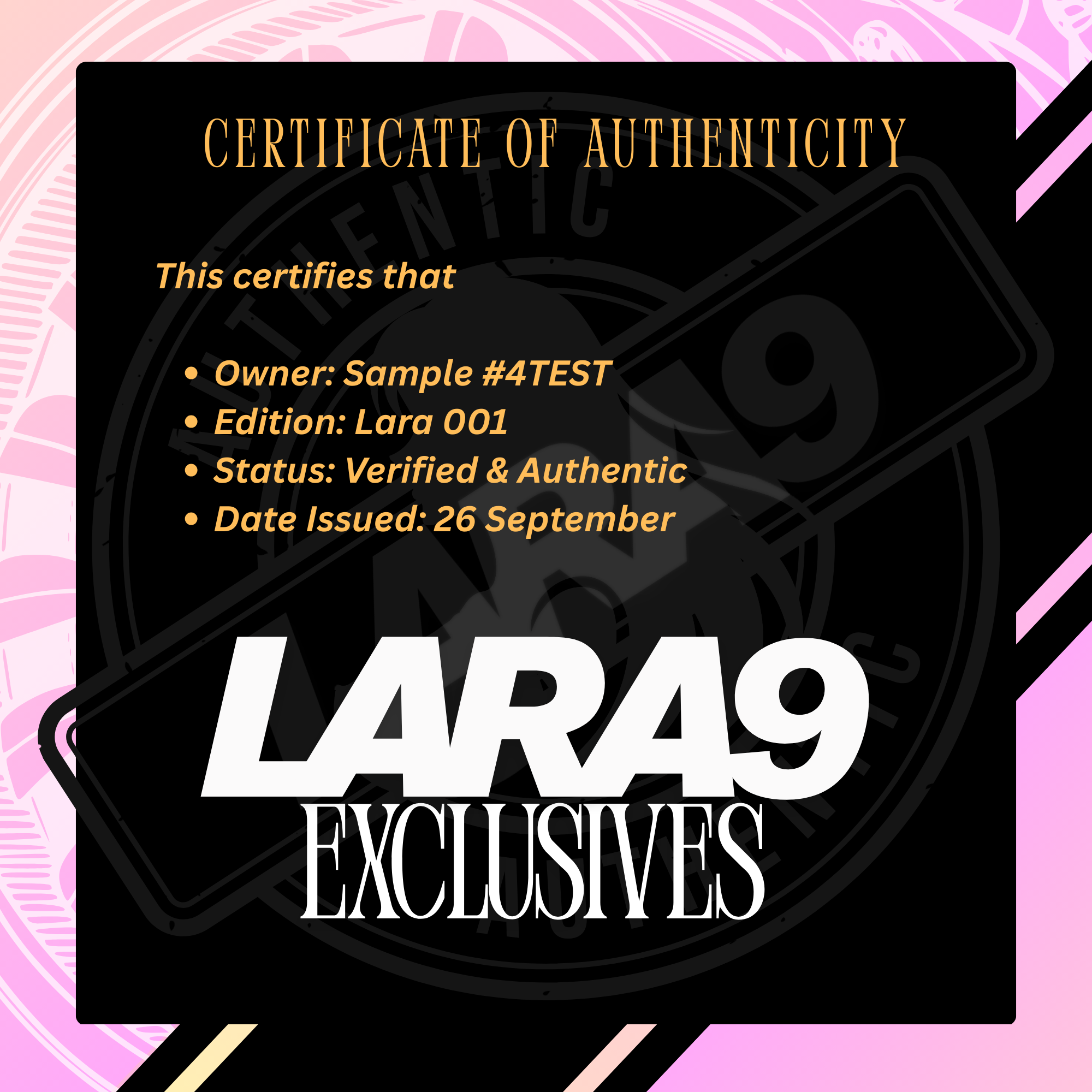 LARA 001  — #4TEST