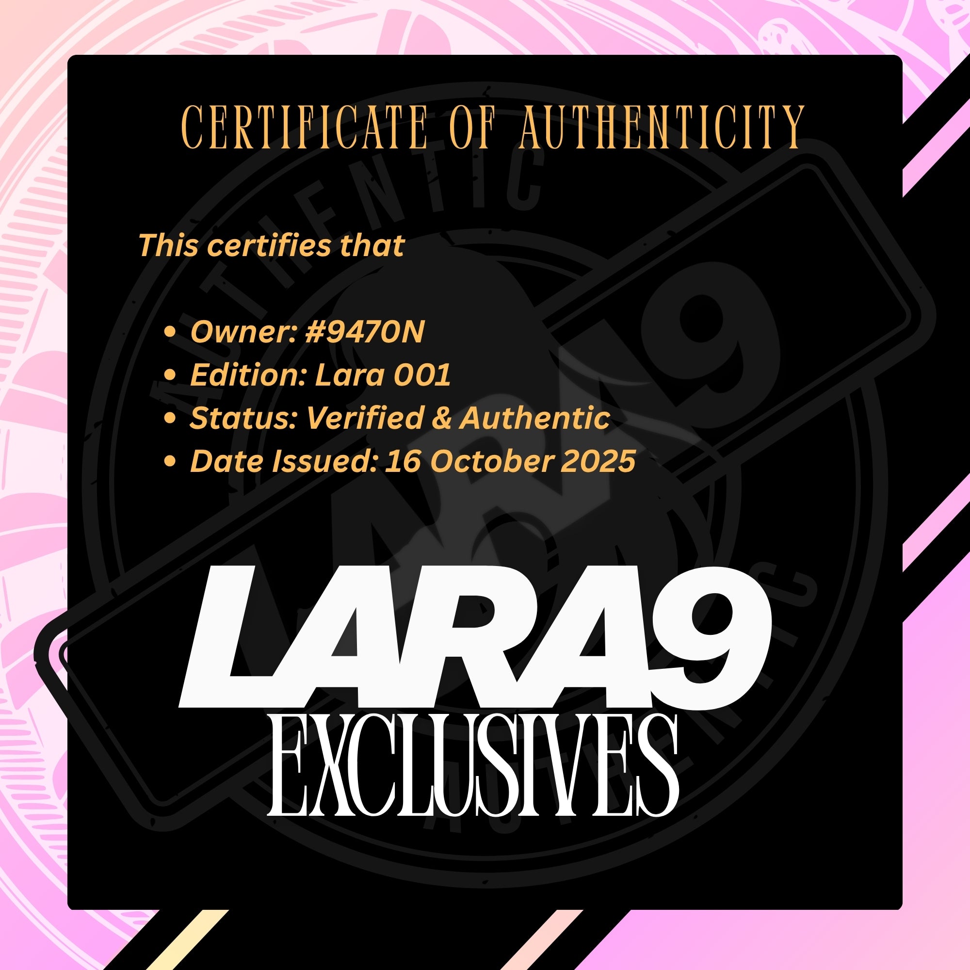 LARA 001  — #9470N